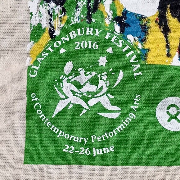 Glastonbury Festival 2016 Commemorative Souvenir 14.5" x 17" Fabric Tote Bag - Picture 5 of 7